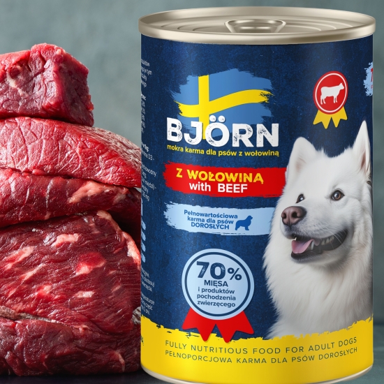 Mokra Karma dla Psa Björn z Wołowiną w Puszce 400 g